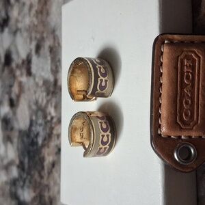 💋COACH Gold and Purple Hoop Earrings